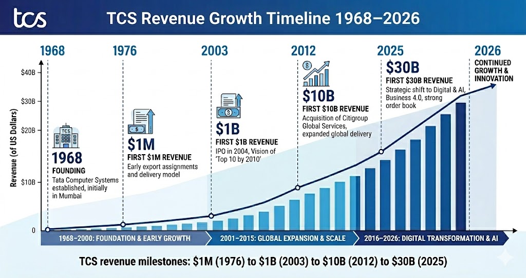 TCS revenue growth timeline
