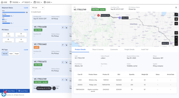 FourKites Dashboard | The Brand Hopper