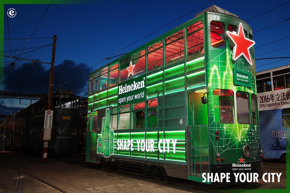 heineken pop-up tram in Hong Kong | The Brand Hopper