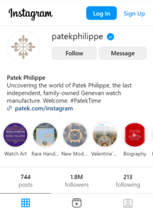 Patek Philippe boasts of 1.5 million+ followers
