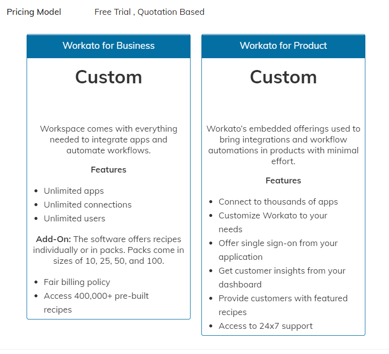 Workato Pricing | The Brand Hopper