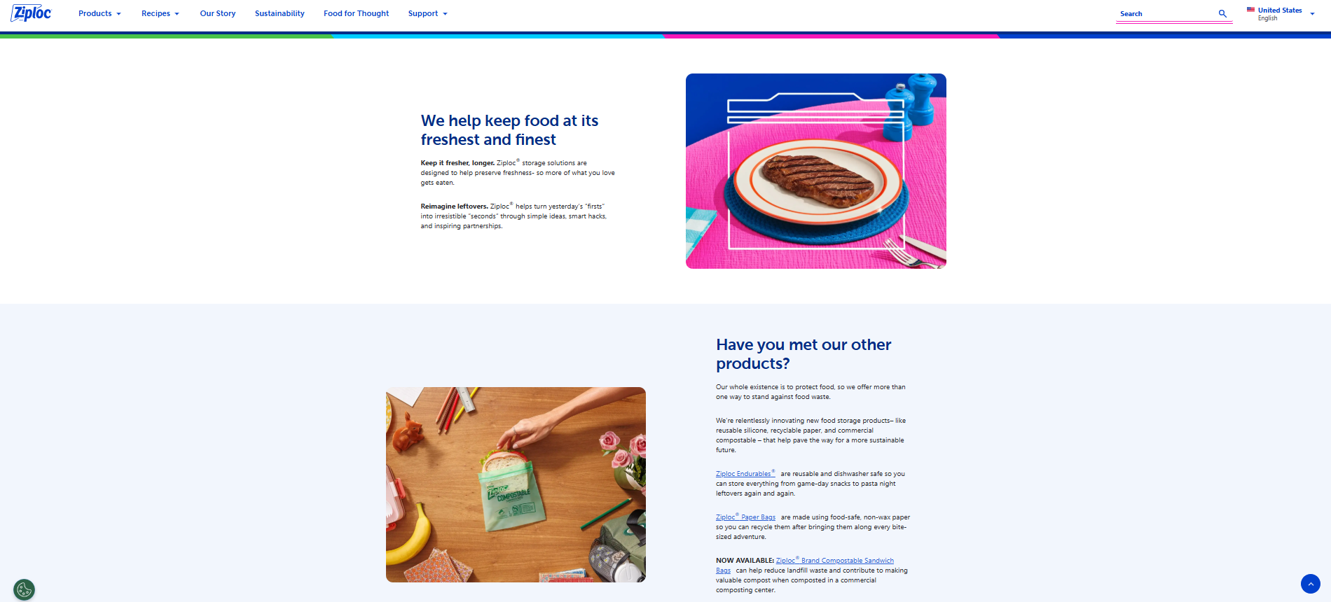ziploc sustainability page