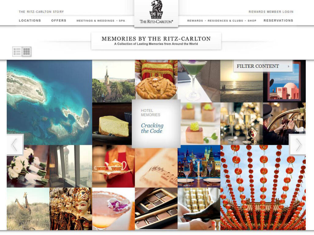 Ritz-Carlton Rewards Memories | ritz-carlton marketing