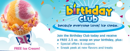 Baskin Robbins' Birthday Club