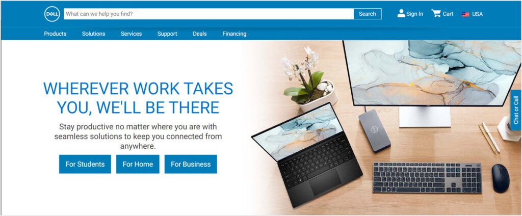 Dell Website's Home Page