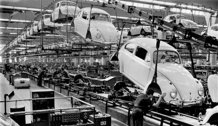 Fordism, the use of moving assembly lines