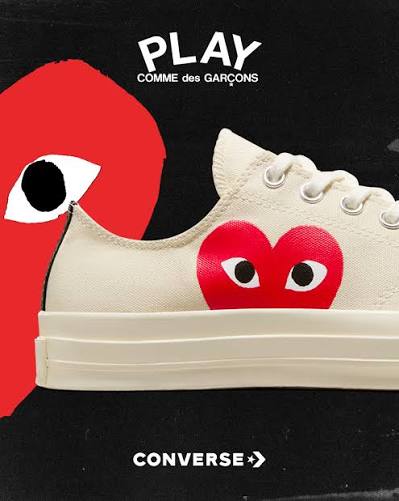 Comme des Garçons PLAY × Converse Chuck Taylor 1970s — the iconic heart logo collaboration