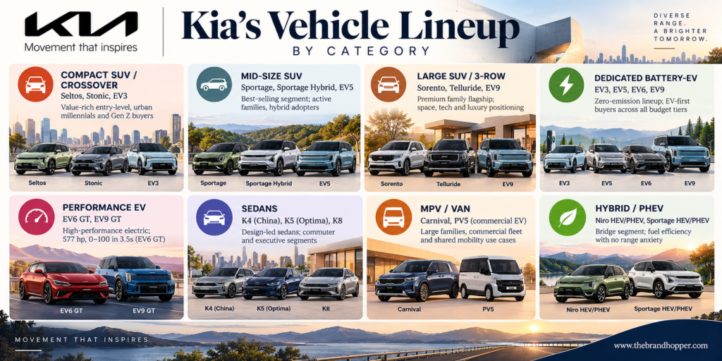 Kia’s Vehicle Lineup Infographic