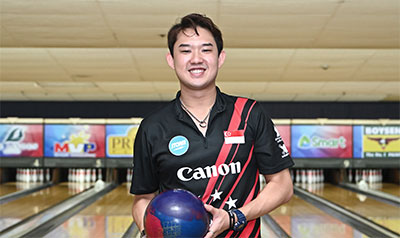 Canon is a sponsor of Bowling Champion Jaris Goh from Singapore