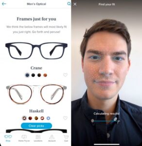 Warby Parker uses Augmented Reality to fit perfect fit for the user