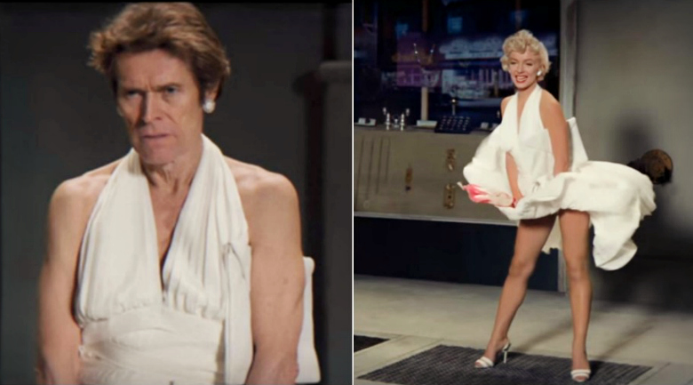 A collage of stills from Willem Dafoe & Marilyn Monroe spots