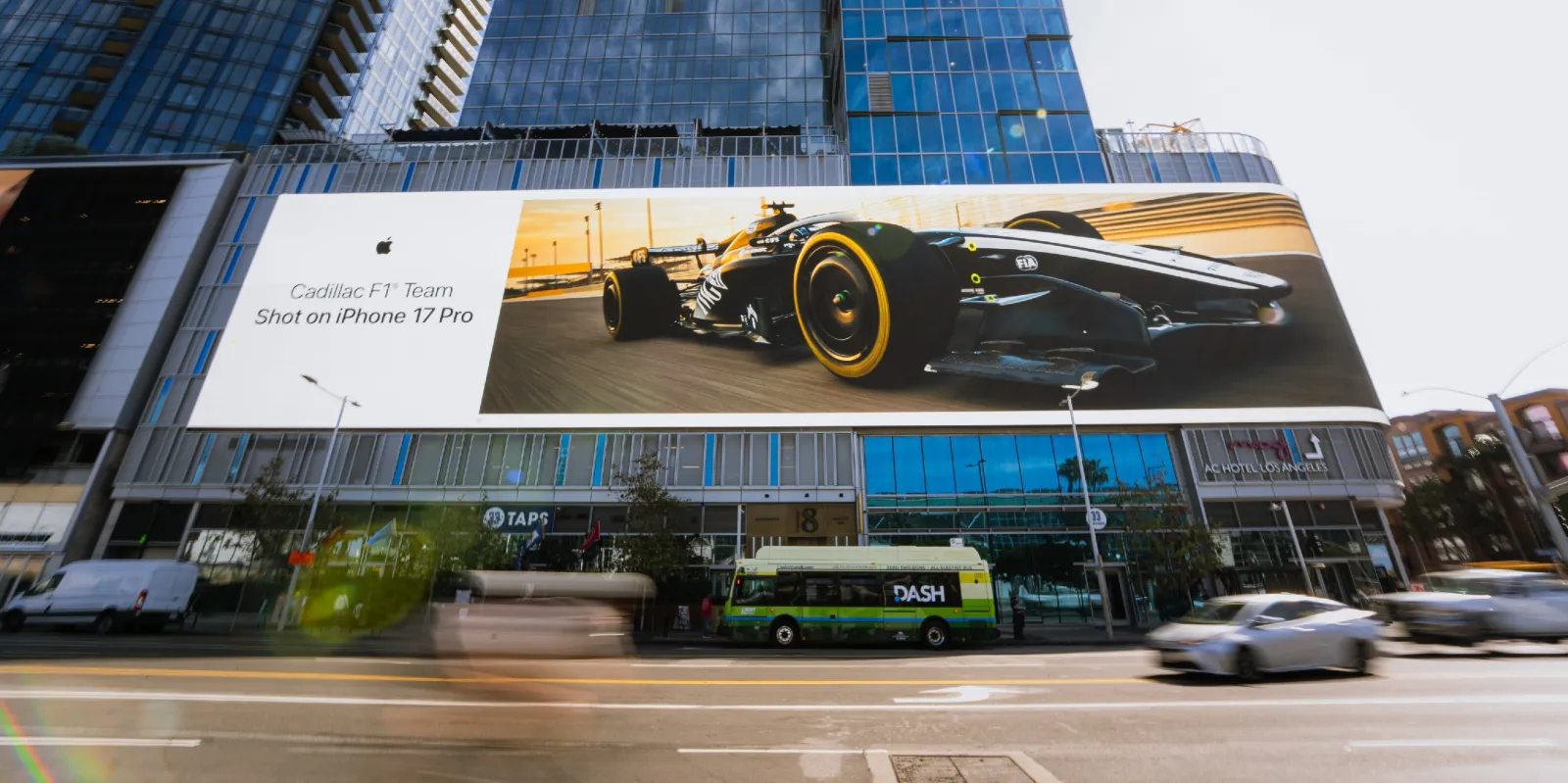 Apple promoted its Formula 1 coverage with Shot on iPhone work involving several teams, including Cadillac