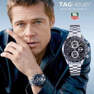 Brad Pitt sporting TAG Hueur for a campaign