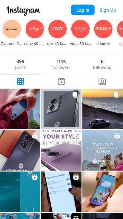 Motorola Instagram Page