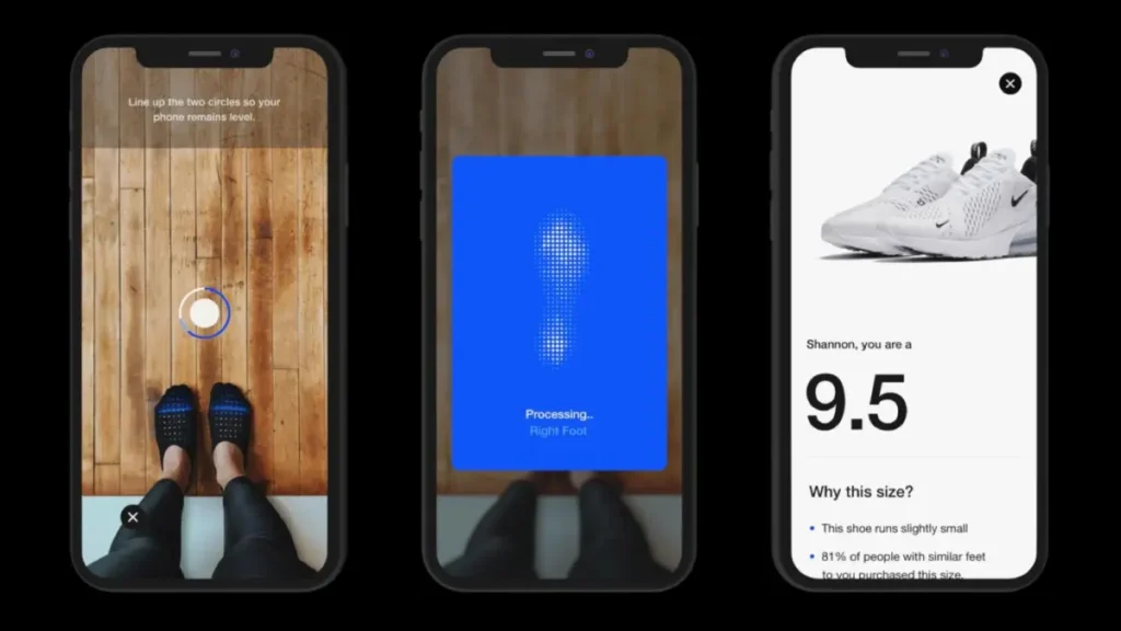 Nike Fit app — AR foot scanning for perfect shoe size