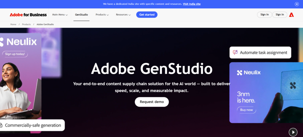 Adobe GenStudio Website Screenshot