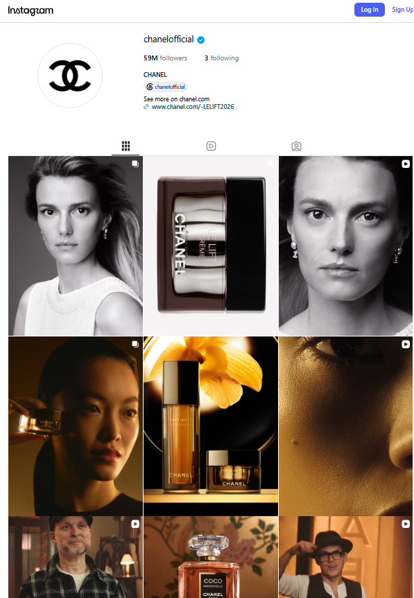 Chanel Instagram Page