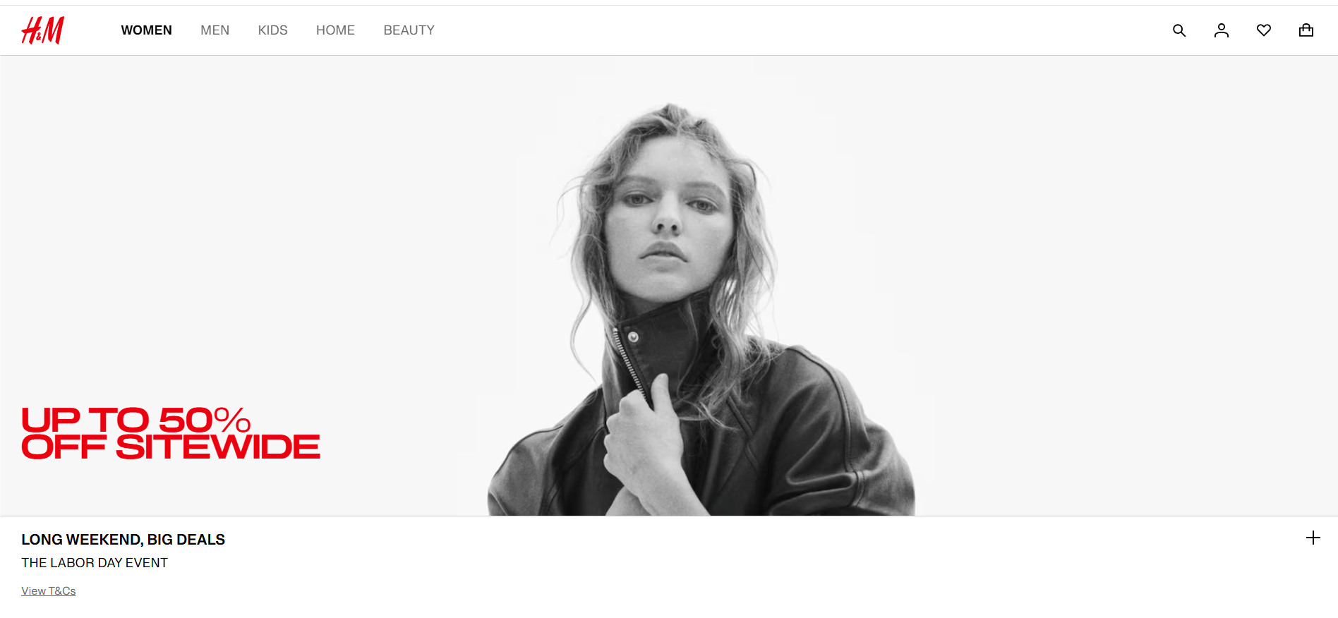 H&M Website Screenshot