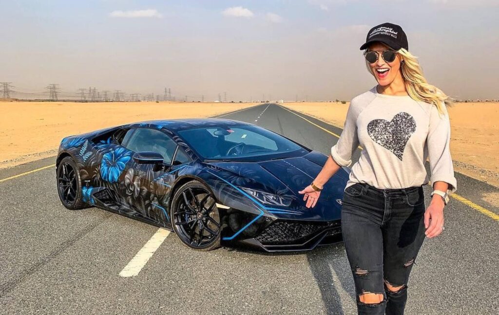 Alex Hirshi poses for Lamborghini