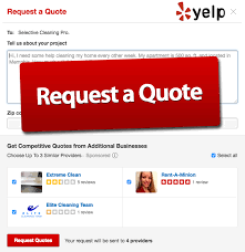 Yelp Request a Quote button