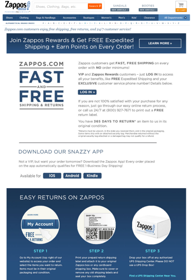 zappos free delivery and returns