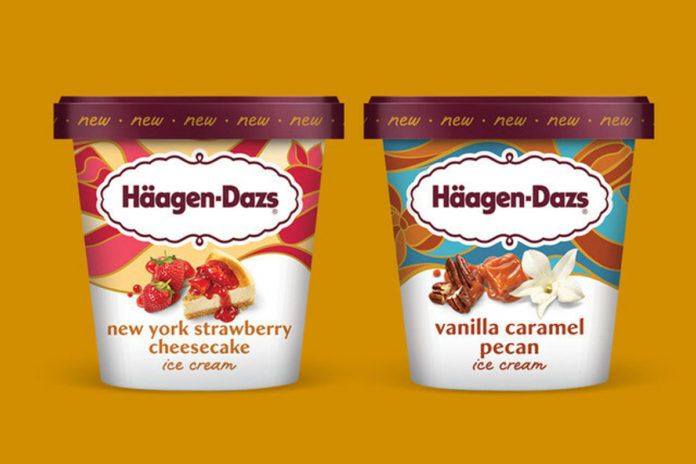 New York Strawberry Cheesecake and Vanilla Caramel Pecan flavours by Haagen-Dazs