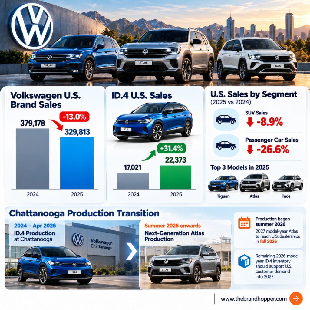 Volkswagen U.S. sales and product transition from 2024 to 2026