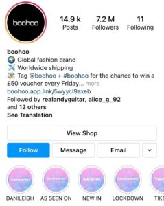 Boohoo Instagram