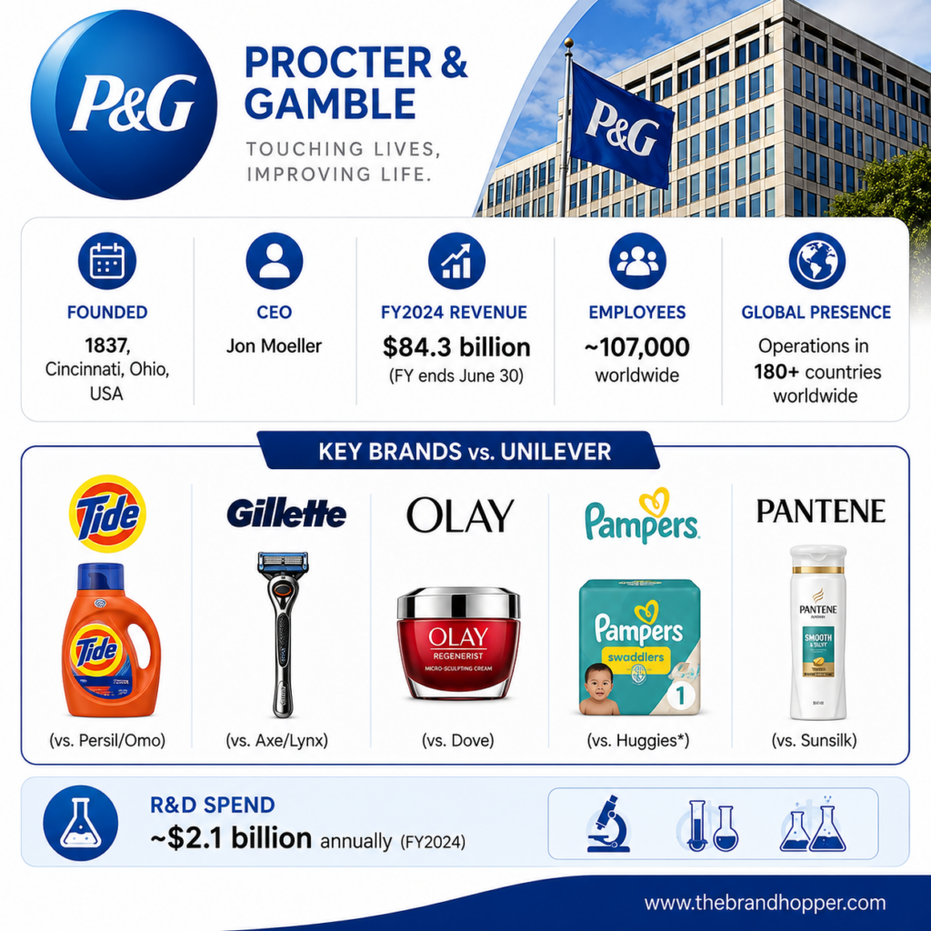 P&G at a Glance as a competitor of Unilever