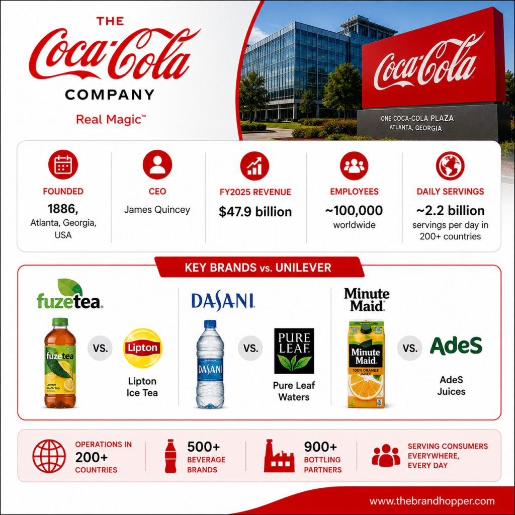 Coca-Cola company at a glance as a competitor of Unilever