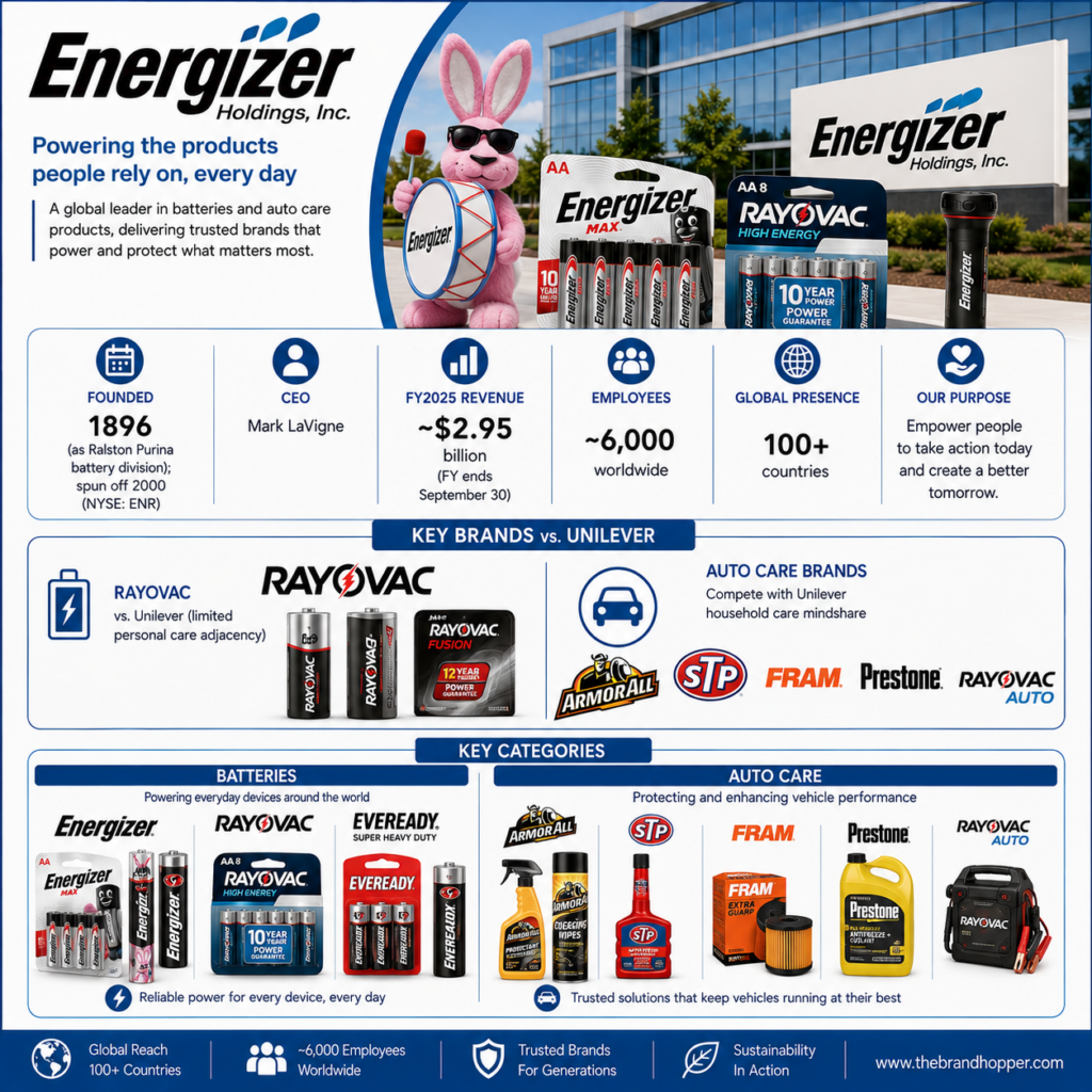 Energizer Holdings as a competitor of Unilever