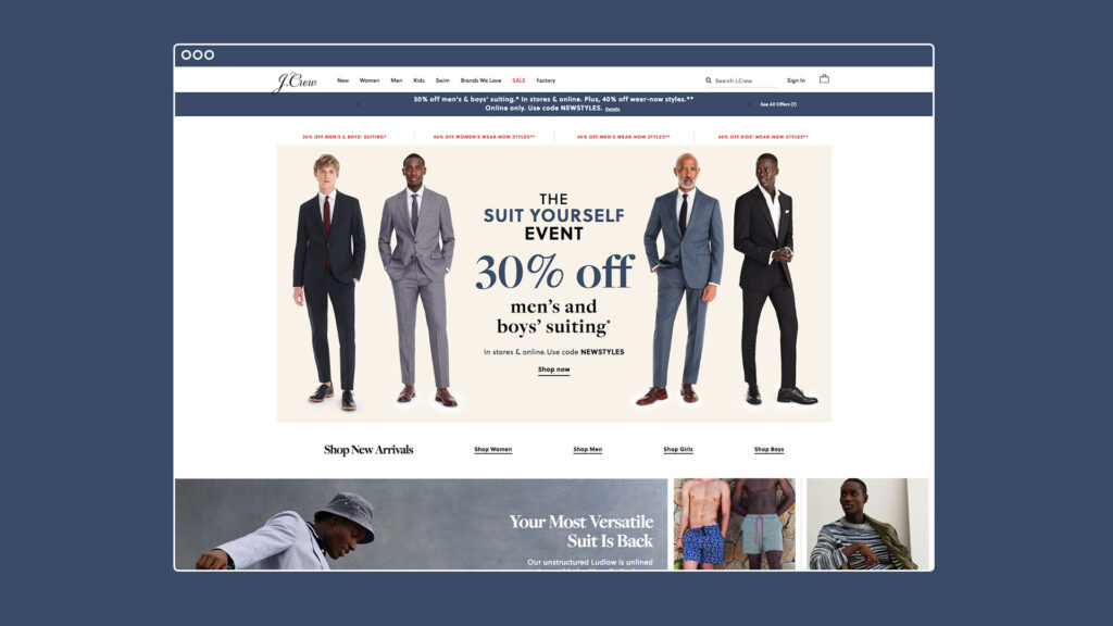 J.Crew Website has a lot of offers and discounts