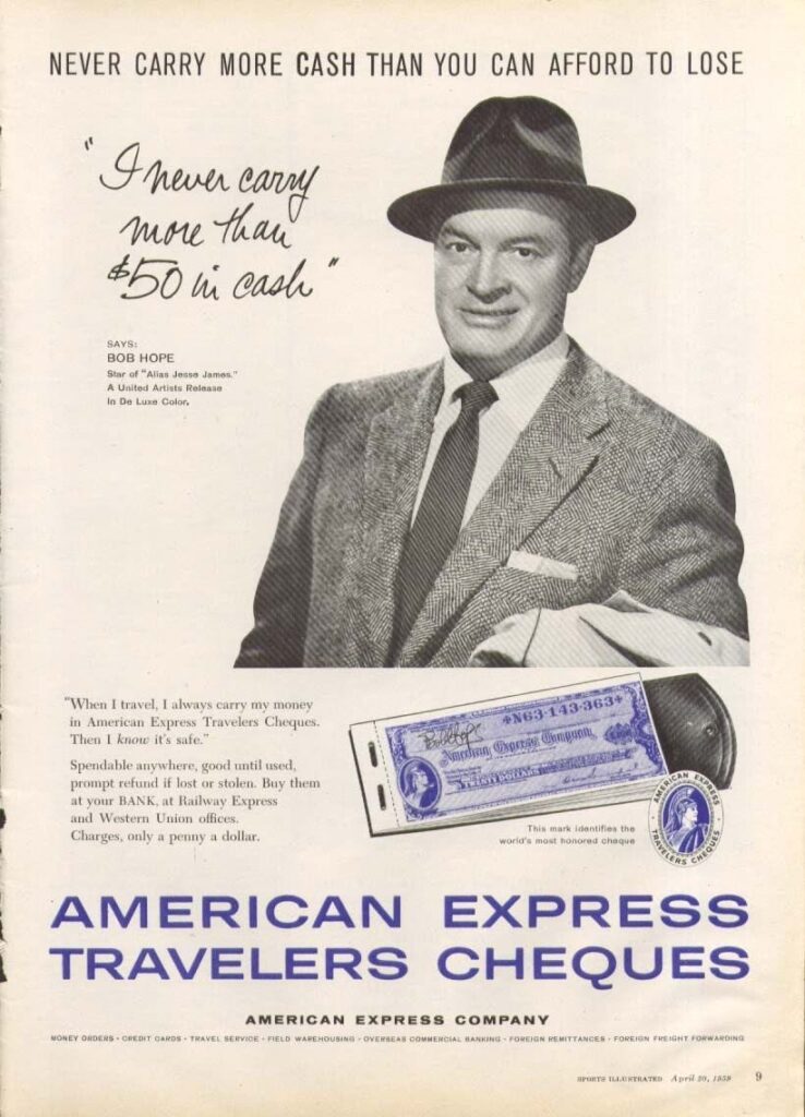 Archival Karl Malden American Express Traveler's Cheques print or TV still