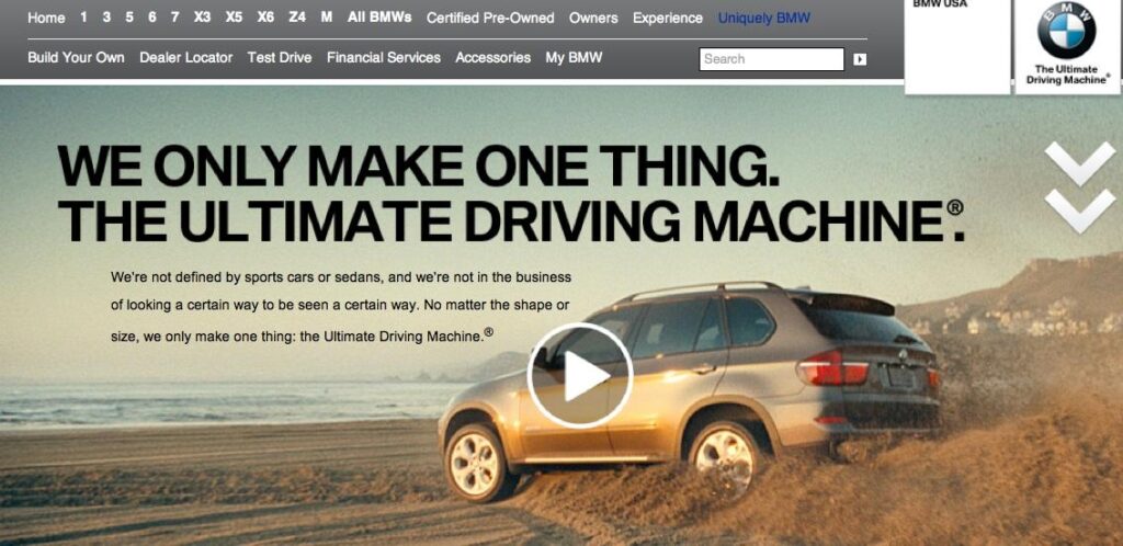 BMW the ultimate driving machine - website