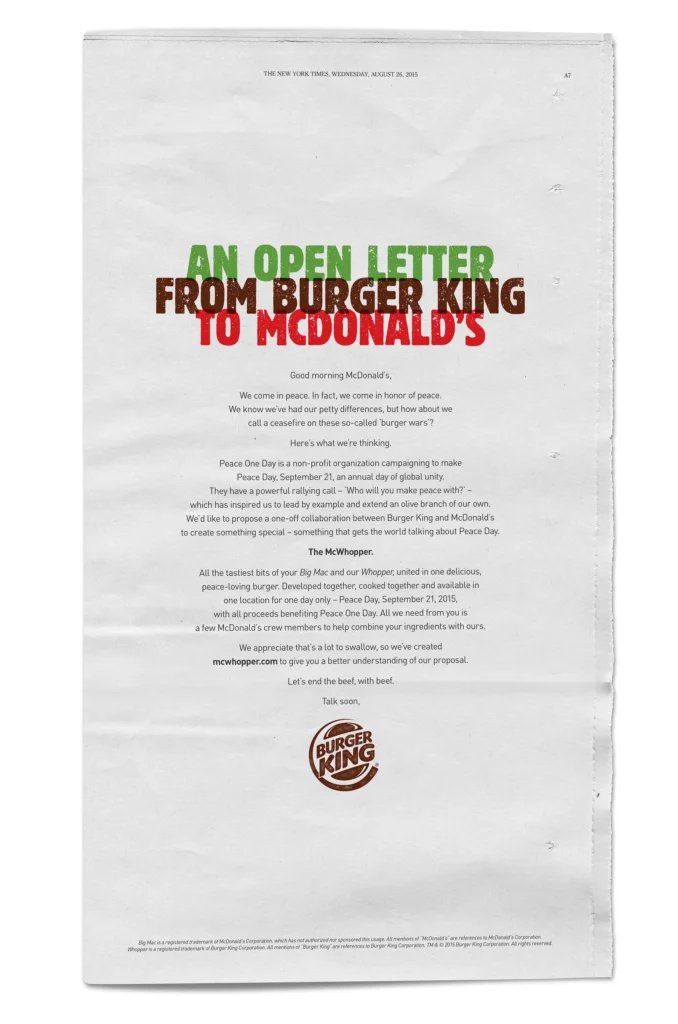 full-page New York Times ad