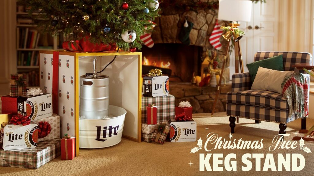 Miller Lite's Christmas Tree Keg Stand