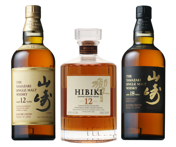 Suntory Hakushu, Hibiki, and Yamazaki Whisky