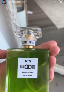 David Dobrik promoting Axe on his social media