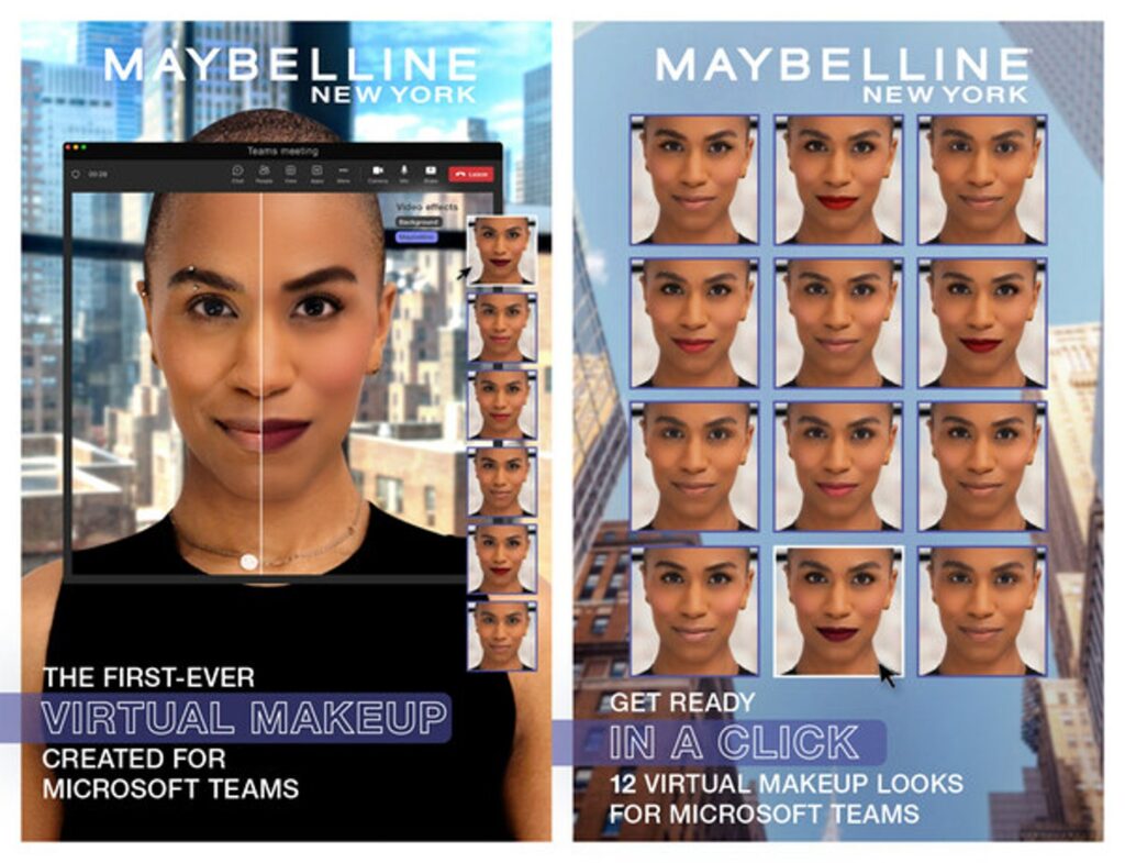 Maybelline integrates virtual try-on with Microsoft Teams