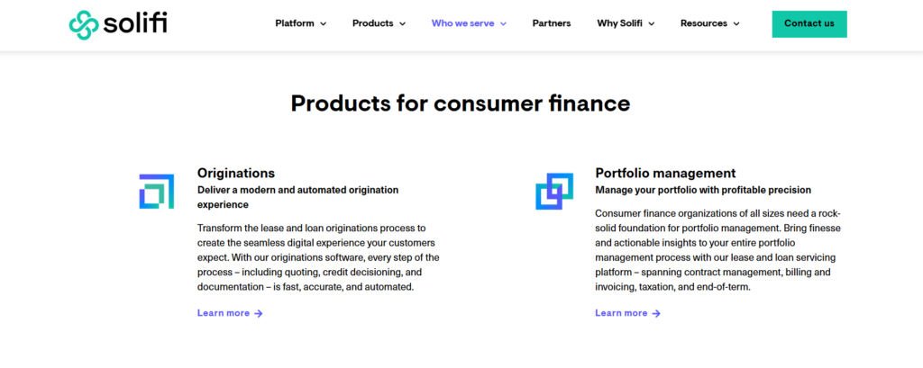 Consumer Finance for Solifi