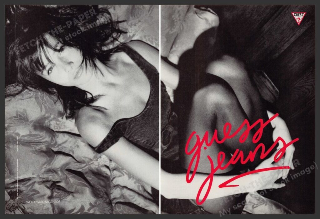Guess Jeans Carla Bruni 1980s Print Advertisement