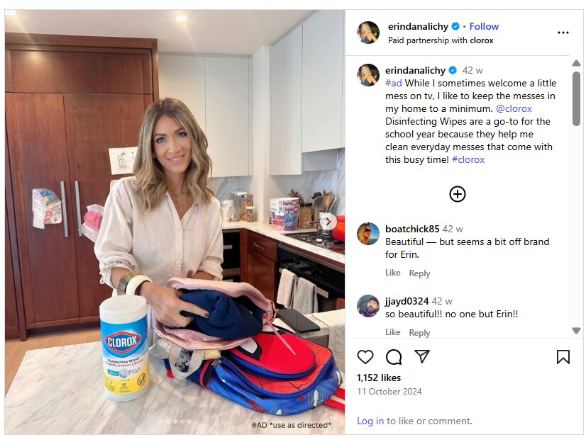 clorox influencer promotion