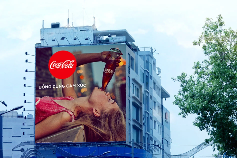 Coca-Cola Taste the Feeling OOH in Vietnam (translated in regional language)