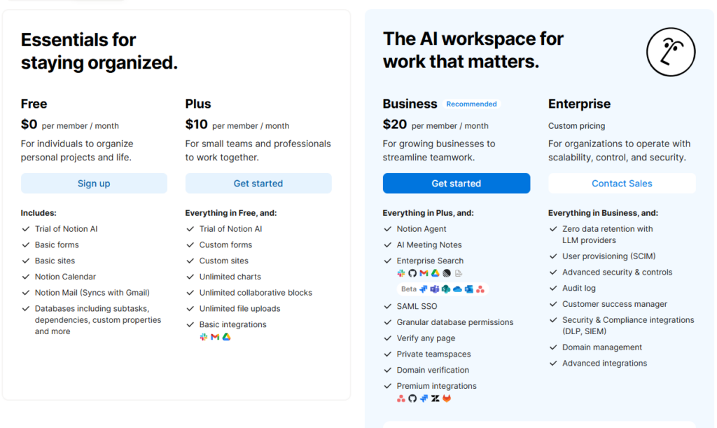 Notion Pricing Tiers