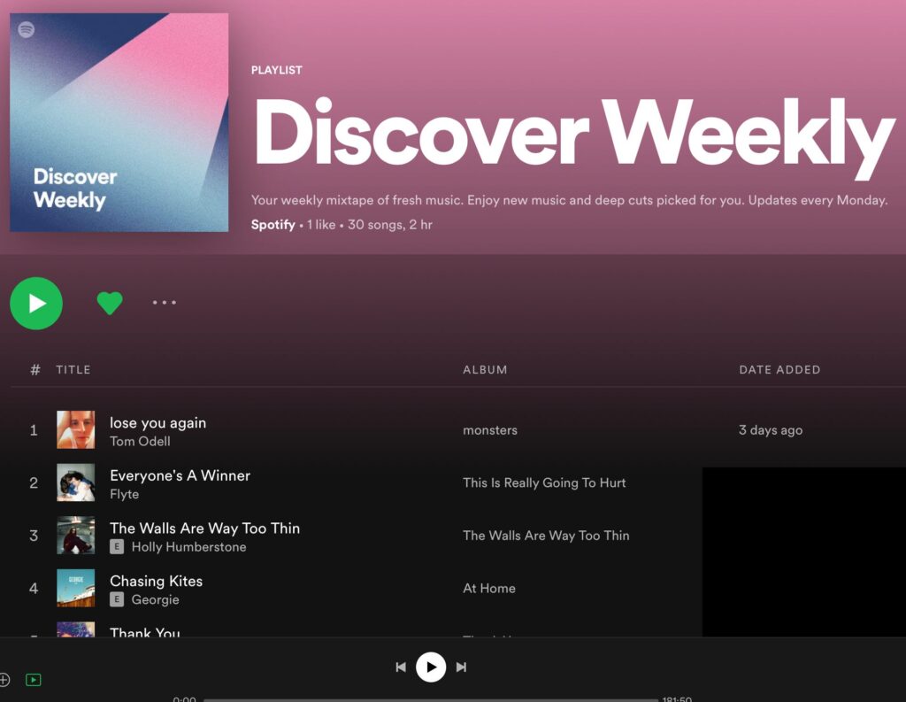 Spotify Discover Weekly