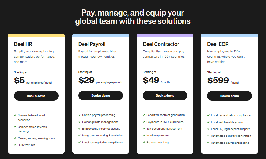 Deel Subscription Packages