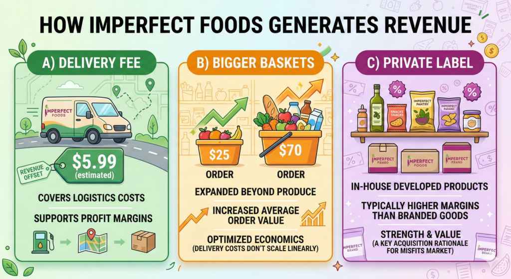 How Imperfect Foods' generates revenue?
