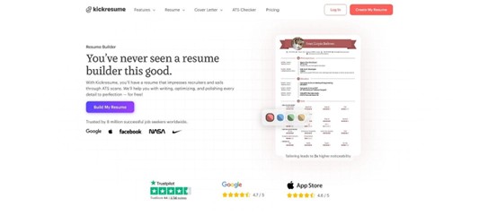 Kickresume Resume Templates and Multilingual Builder Screenshot