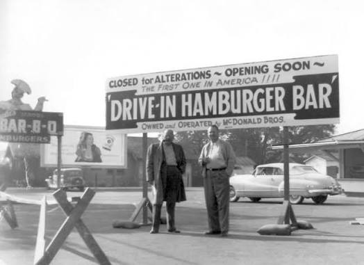 The original McDonald's drive-in restaurant, 1940s