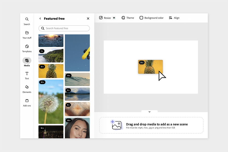 Adobe Express editor